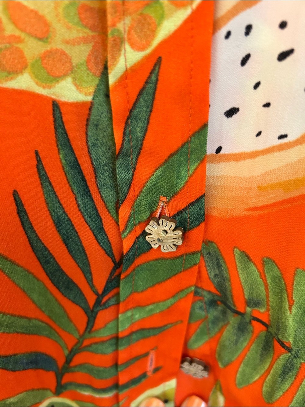 Bright Tropical Fruit Button-Up Shirt - Orange - Picture 4 of 4